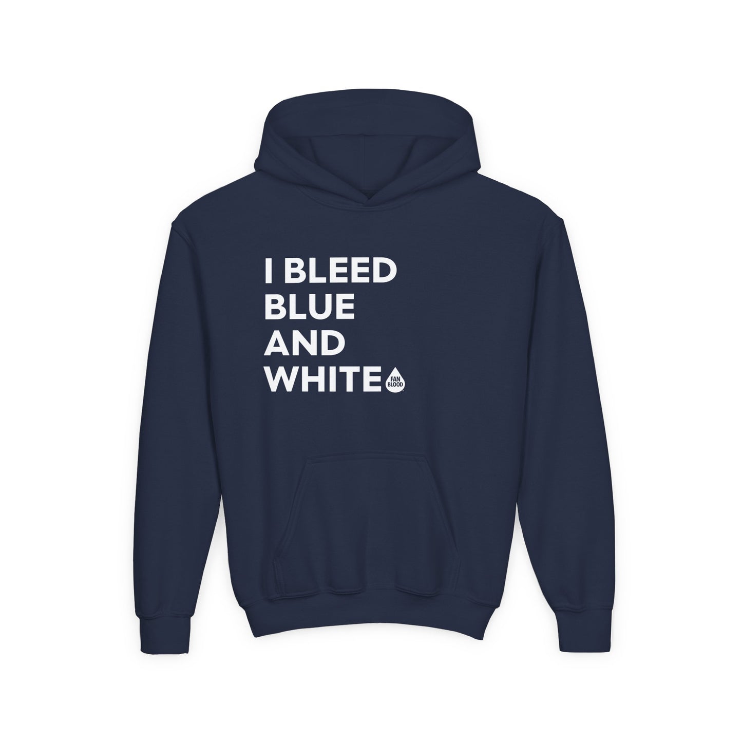 I Bleed Blue & White Kid's Hoodie