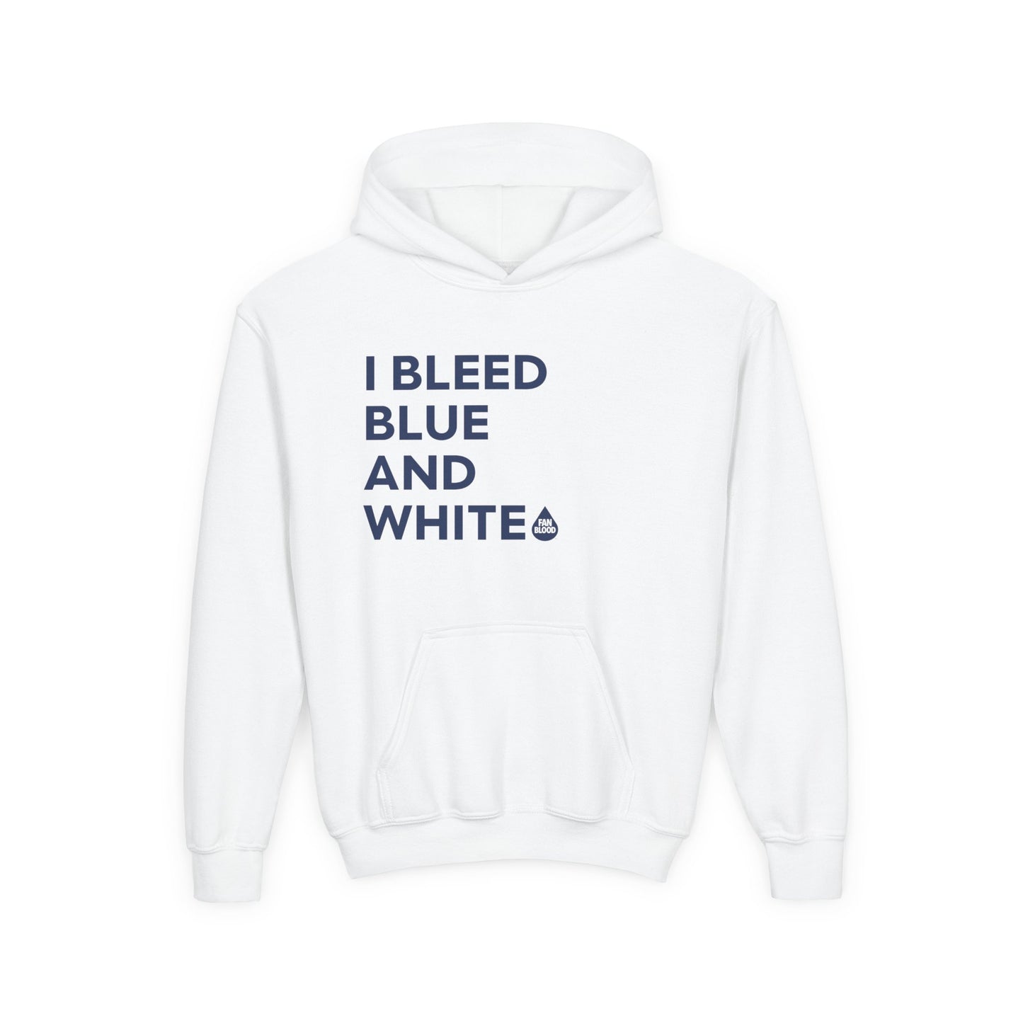 I Bleed Blue & White Kid's Hoodie