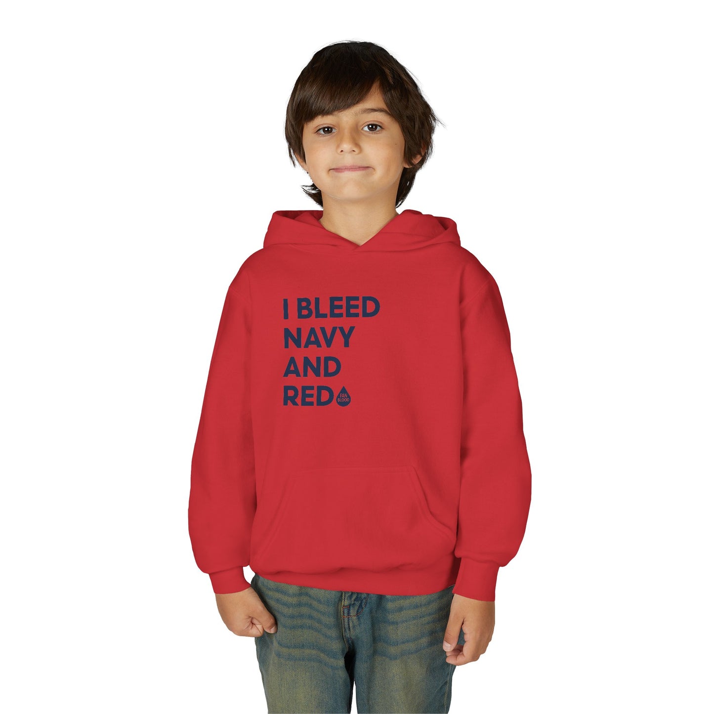 I Bleed Navy & Red Kid's Hoodie