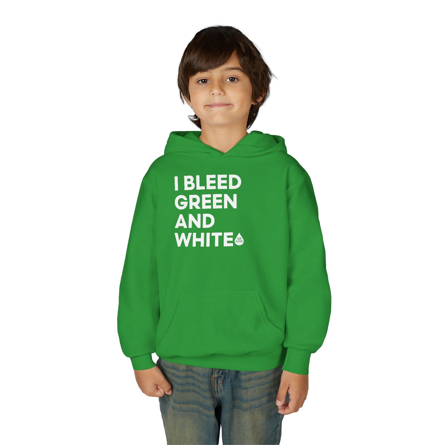 I Bleed Green& White Kid's Hoodie