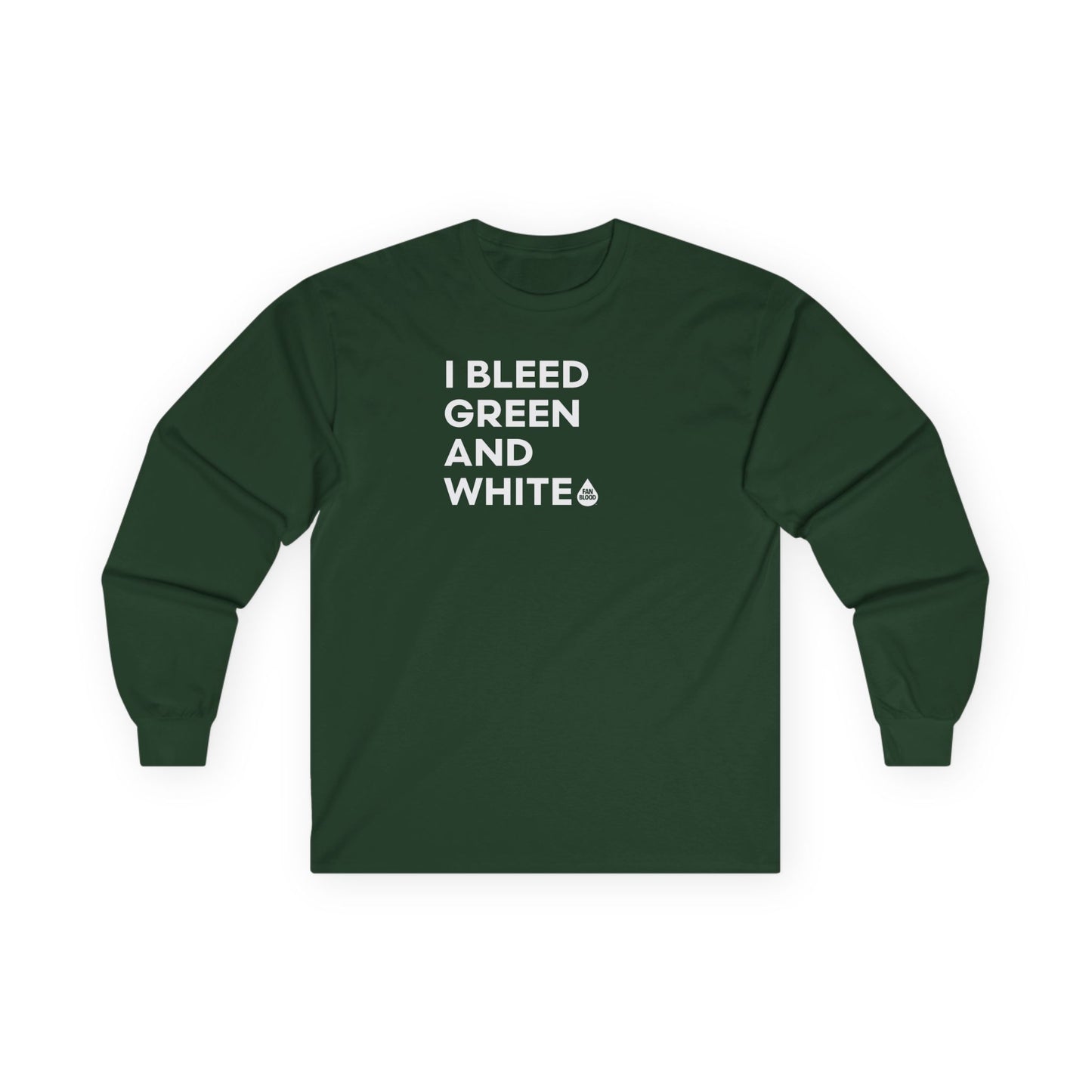 I Bleed Green & White EL Long Sleeve T