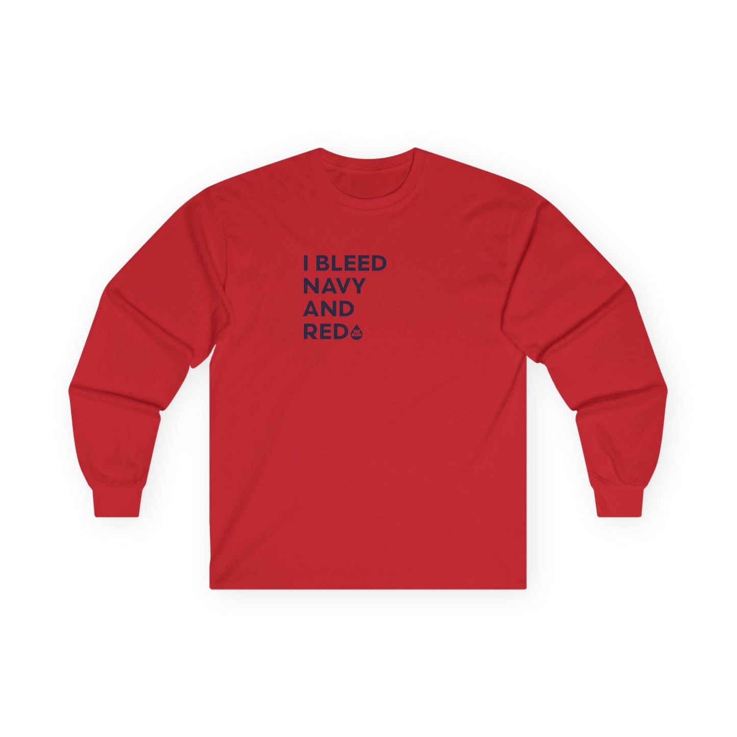 I Bleed Navy & Red Long Sleeve T