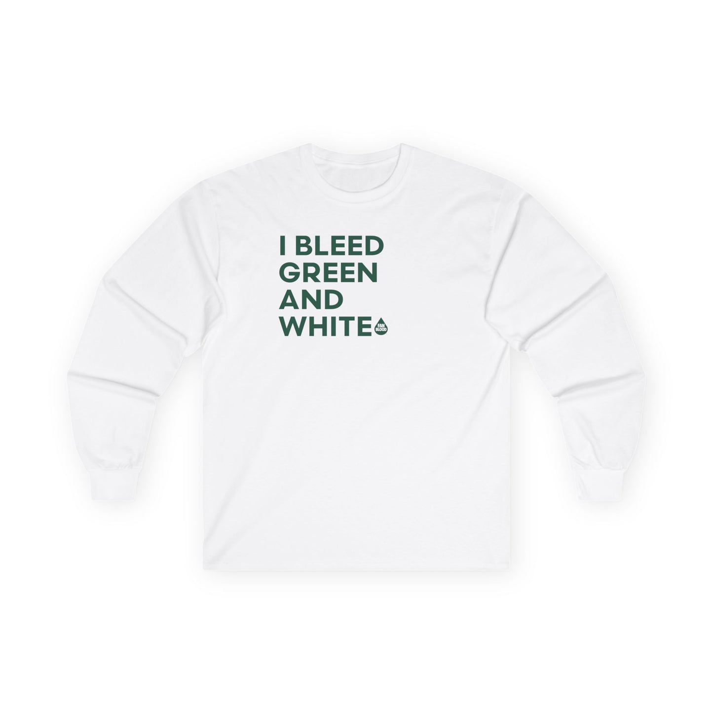 I Bleed Green& White Long Sleeve T