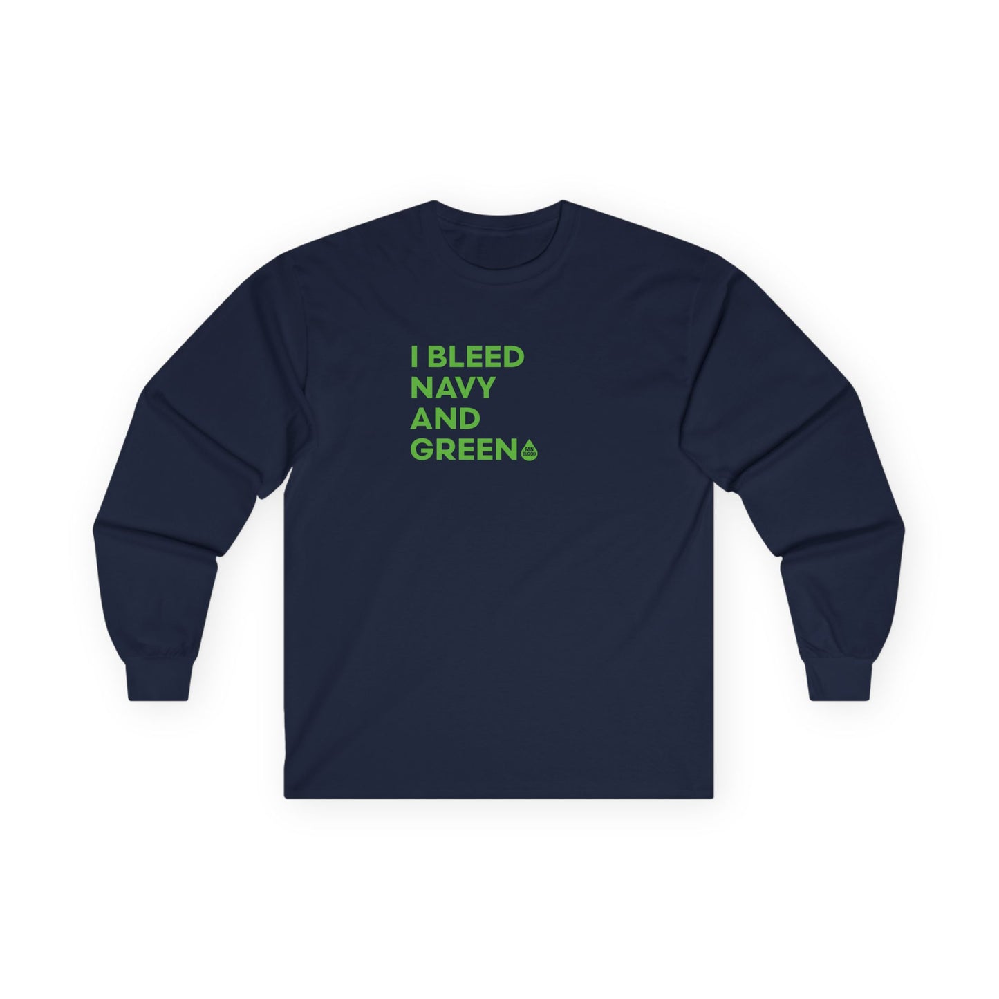 I Bleed Navy & Green Long Sleeve T