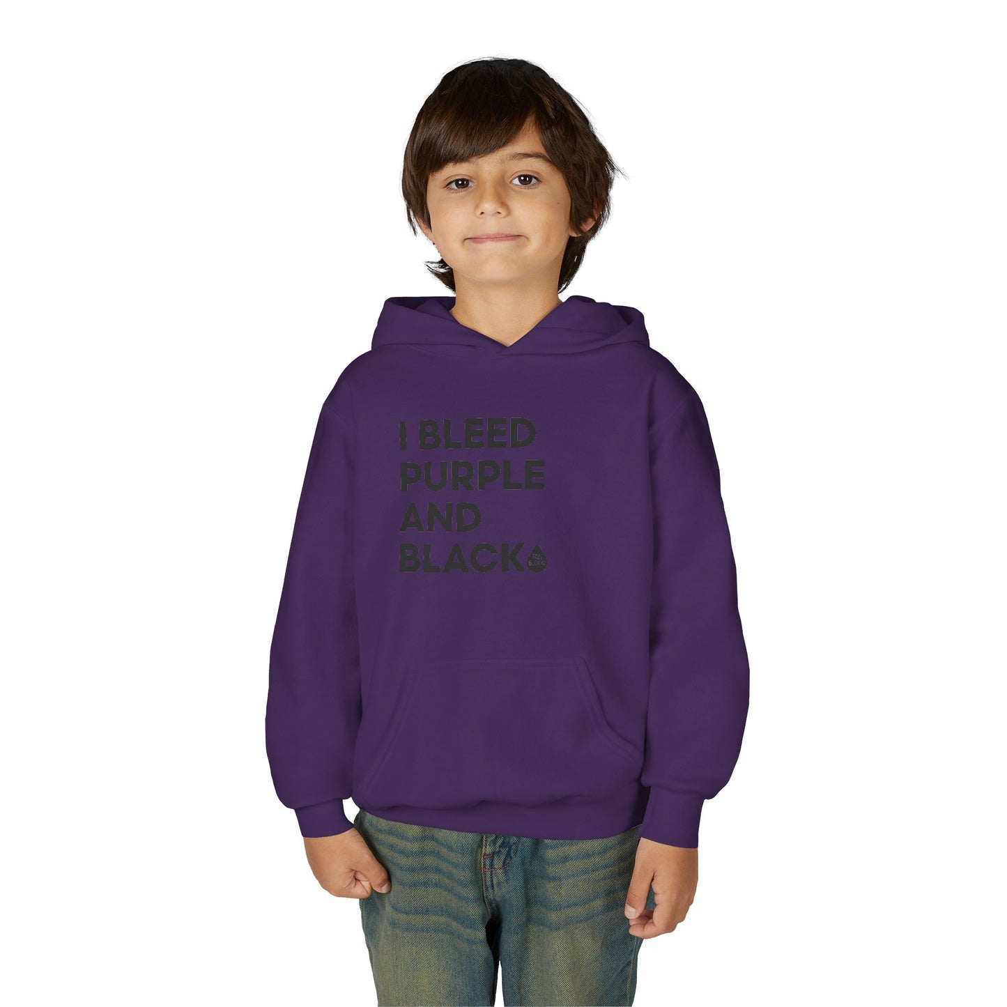 I Bleed Purple & Black Kid's Hoodie