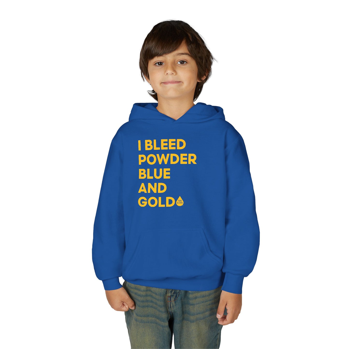 I Bleed Powder Blue & Gold Kid's Hoodie
