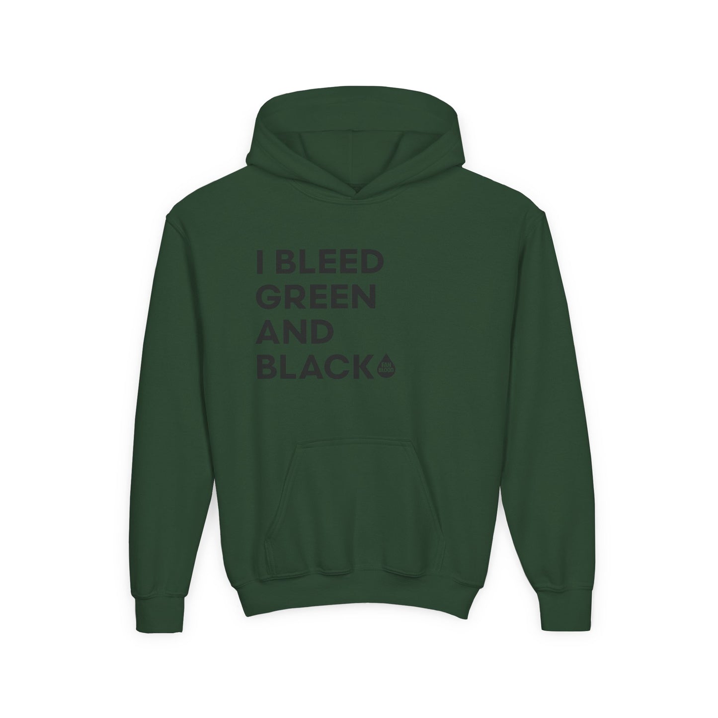 I Bleed Green & Black Kid's Hoodie