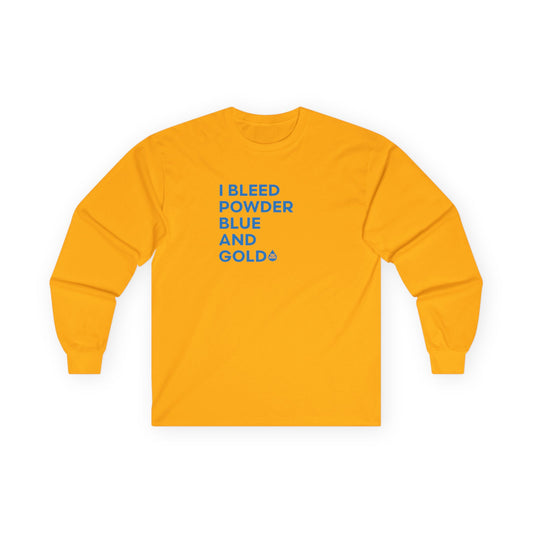 I Bleed Powder Blue & Gold Long Sleeve T