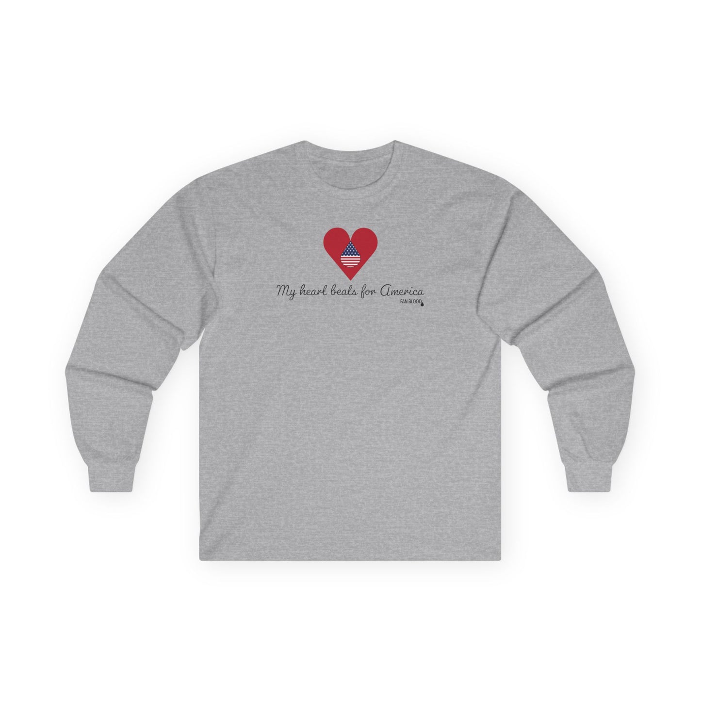 USA Heart Beats Long Sleeve T