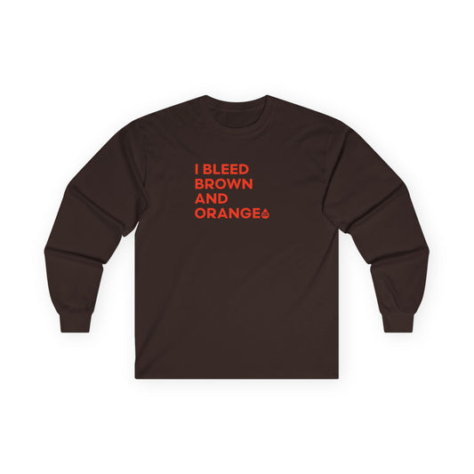 I Bleed Brown & Orange Long Sleeve T