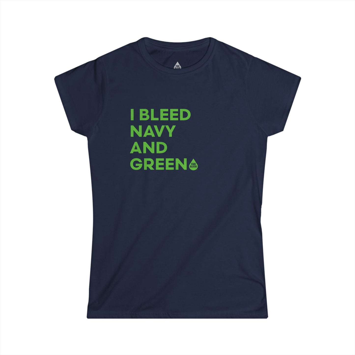 I Bleed Navy & Green Women's T