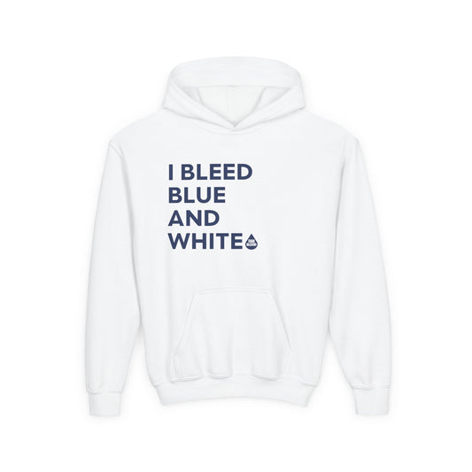 I Bleed Blue & White Kid's Hoodie