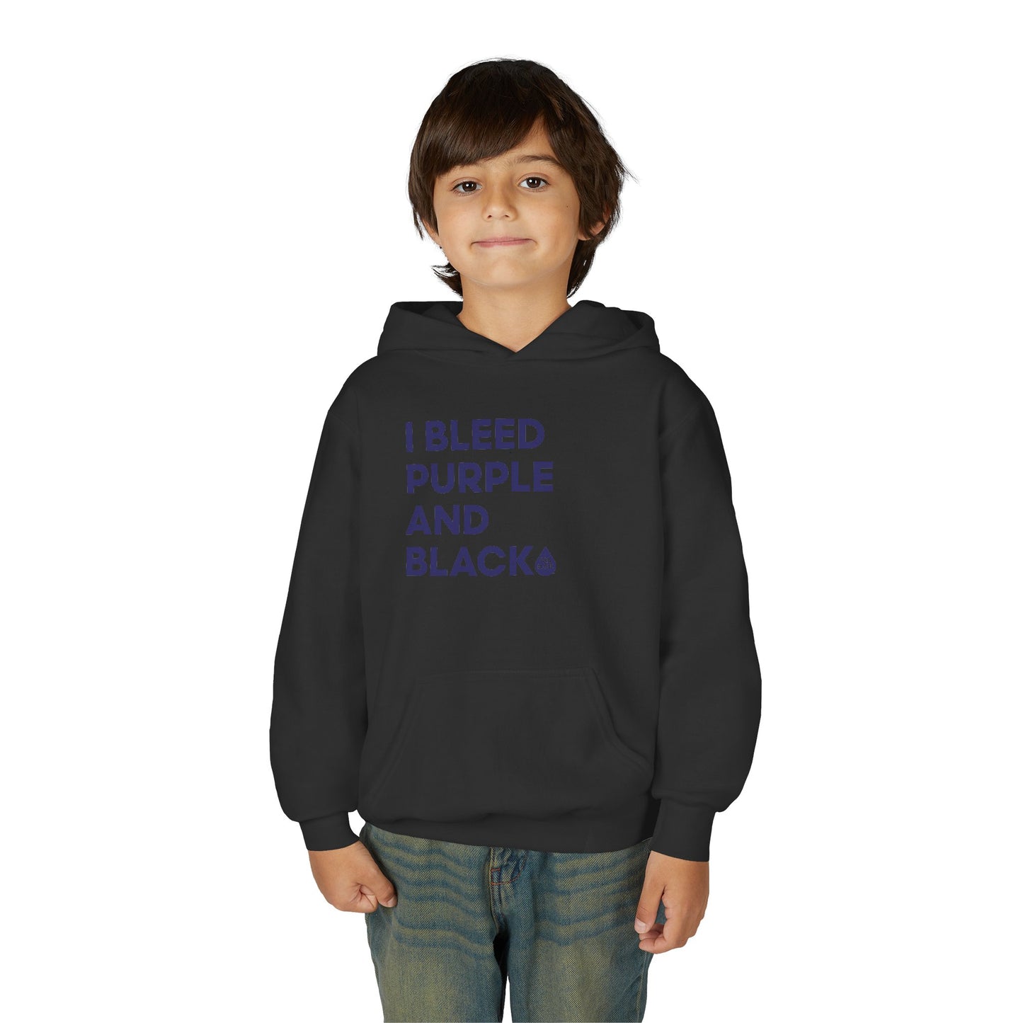 I Bleed Purple & Black Kid's Hoodie