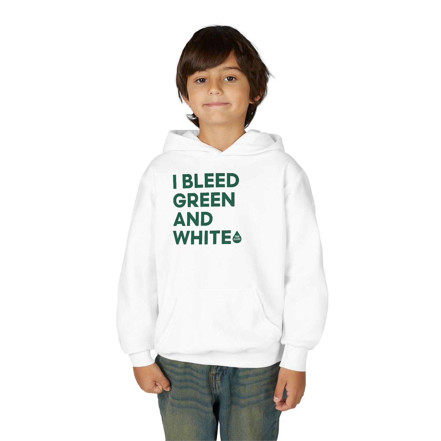 I Bleed Green& White Kid's Hoodie