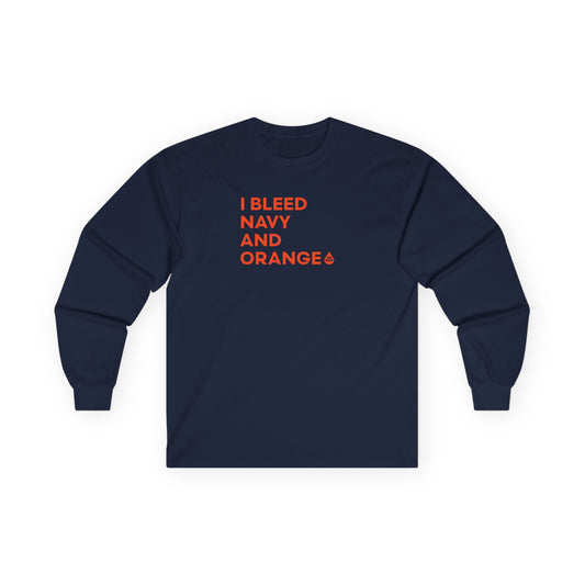 I Bleed Navy & Orange Long Sleeve T
