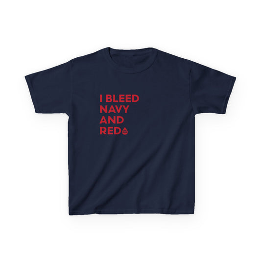 I Bleed Navy & Red Kid's T