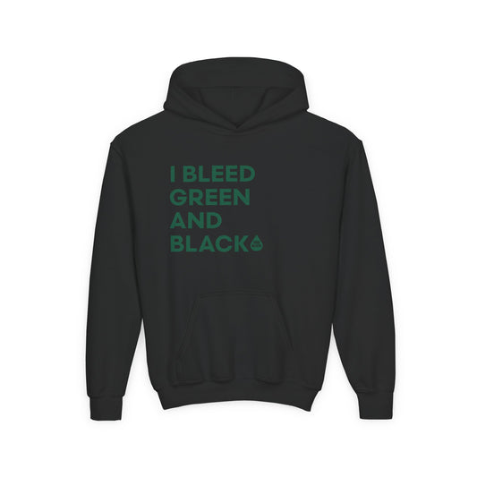 I Bleed Green & Black Kid's Hoodie