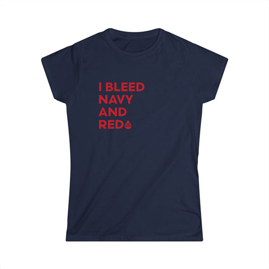 I Bleed Navy & Red Women's T