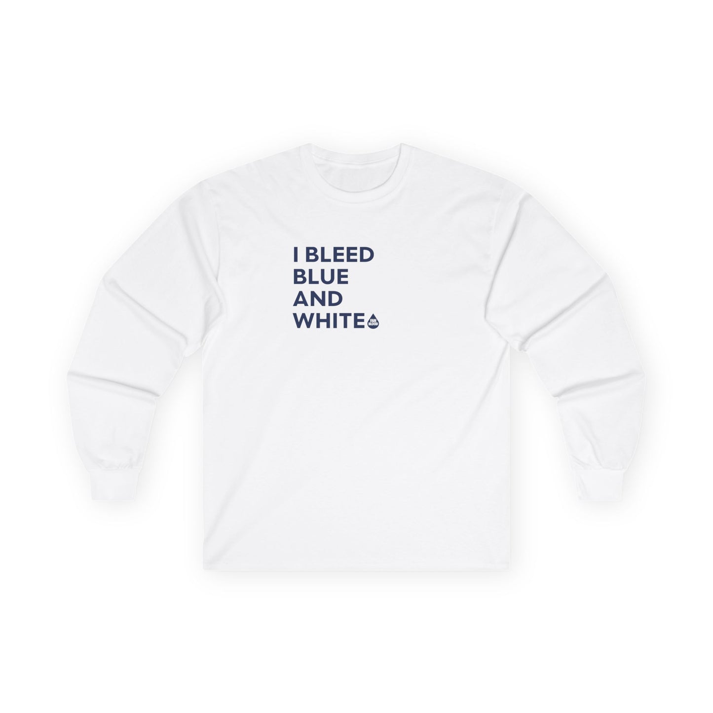 I Bleed Blue & White Long Sleeve T
