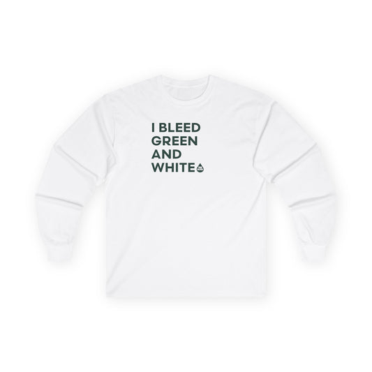 I Bleed Green & White EL Long Sleeve T