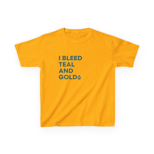 I Bleed Teal & Gold Kid's T