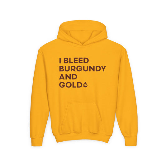 I Bleed Burgandy & Gold Kid's Hoodie