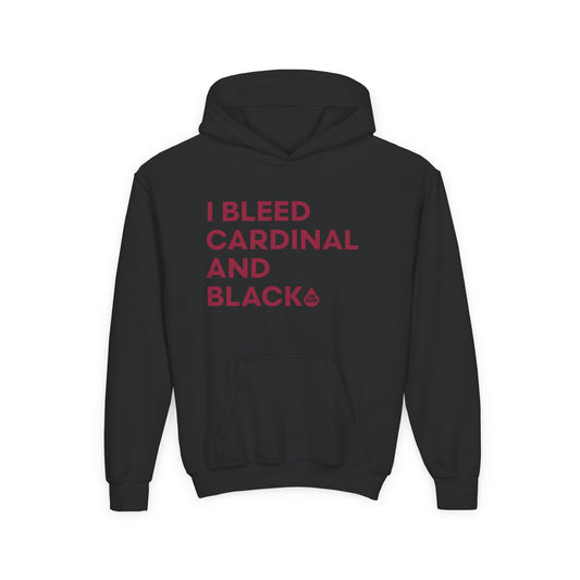 I Bleed Cardinal & Black Kid's Hoodie