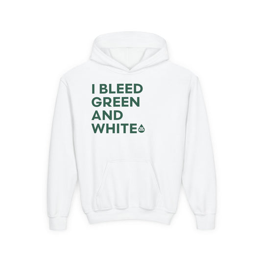 I Bleed Green& White Kid's Hoodie