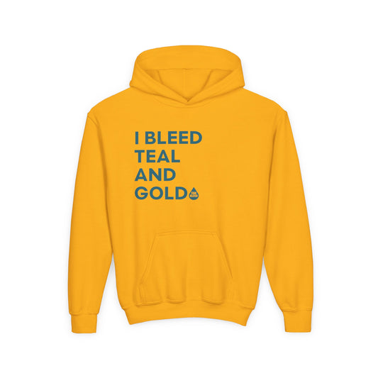 I Bleed Teal & Gold Kid's Hoodie