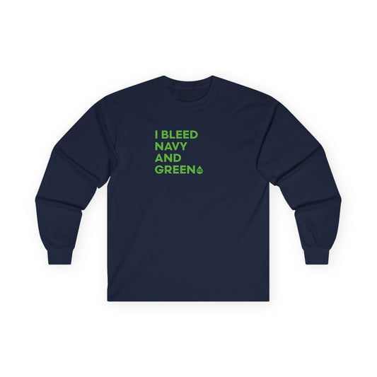 I Bleed Navy & Green Long Sleeve T