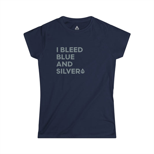 I Bleed Blue & Silver Women's T