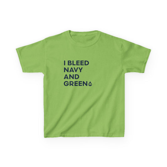 I Bleed Navy & Green Kid's T