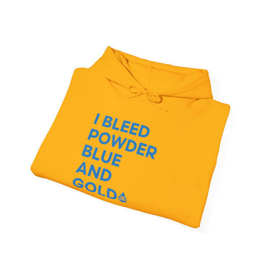 I Bleed Powder Blue & Gold Hoodie