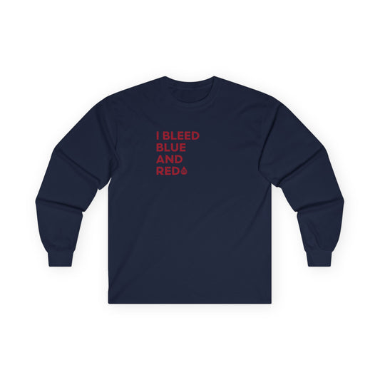 I Bleed Blue & Red Long Sleeve T
