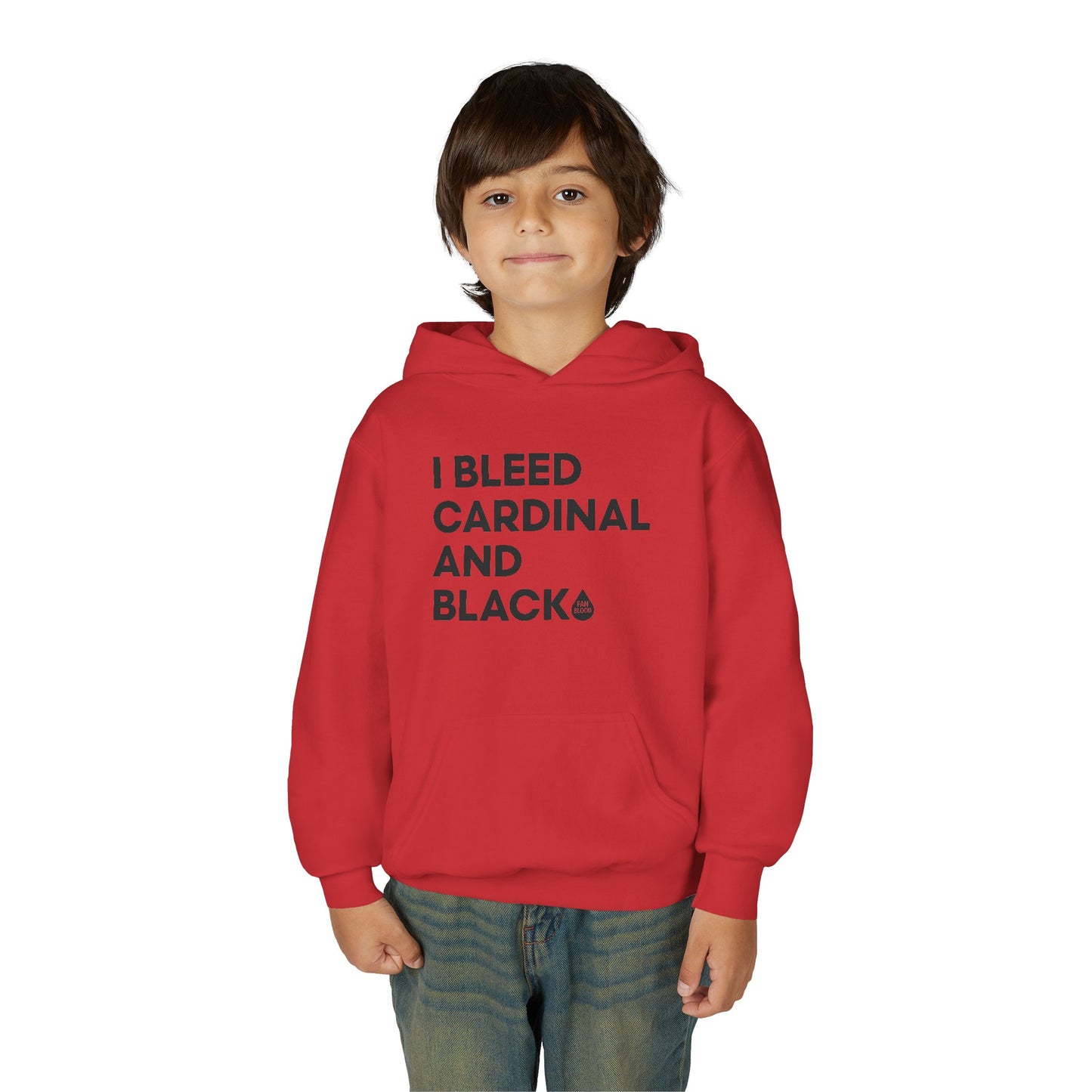 I Bleed Cardinal & Black Kid's Hoodie