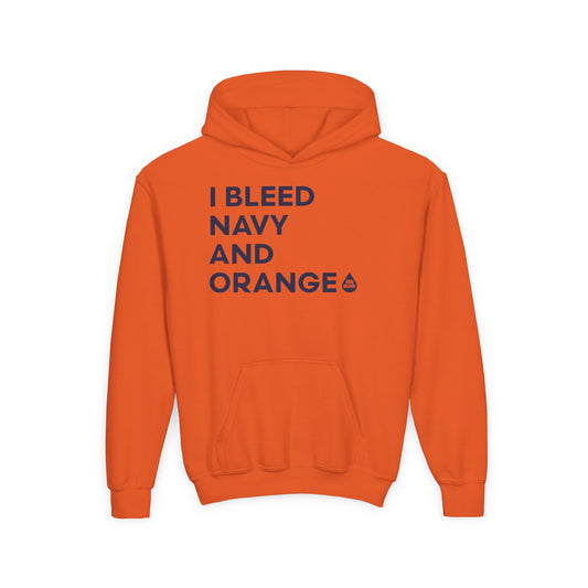 I Bleed Navy & Orange Kid's Hoodie
