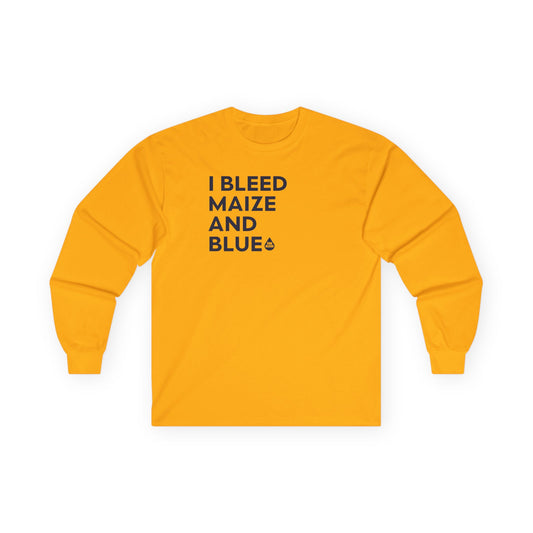 I Bleed Maize & Blue Long Sleeve Tee